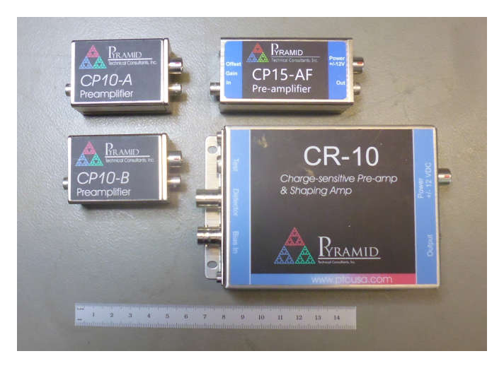 CP10, CP15, and CR10 preamplifier family for scale